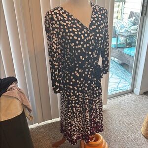 Polka Dot Wrap Dress - Black and White